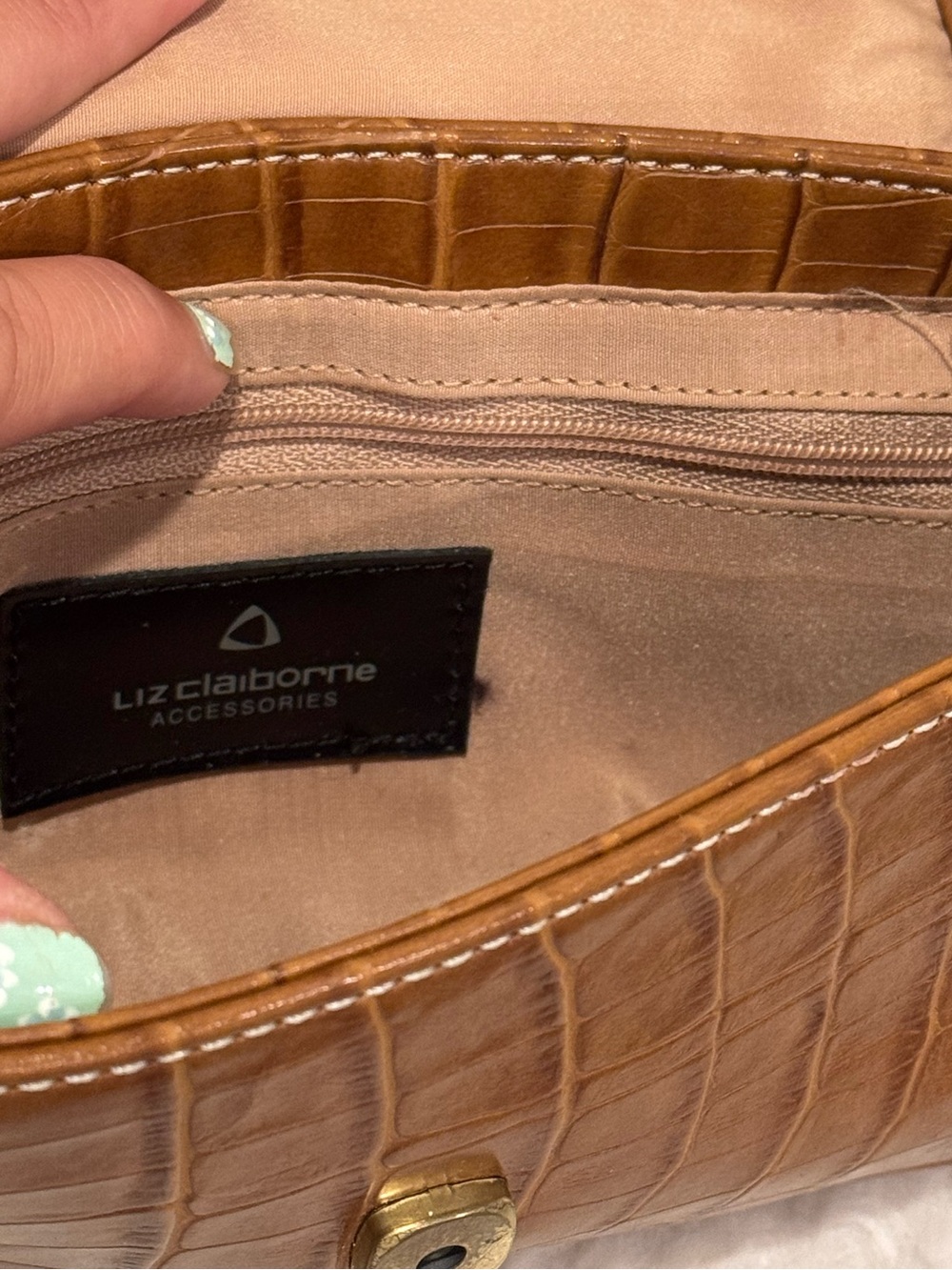 Liz Claiborne Croc-Embossed Shoulder Bag - Picture 2 of 8